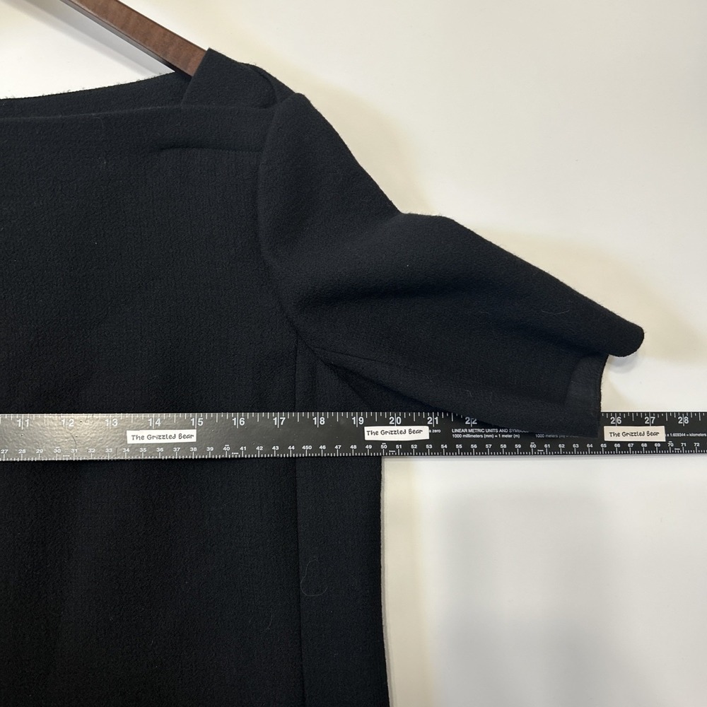 Lafayette 148 Womens Black Midi Dress Size 8 Wool Classic Career Luxury Half Slv - Picture 8 of 16